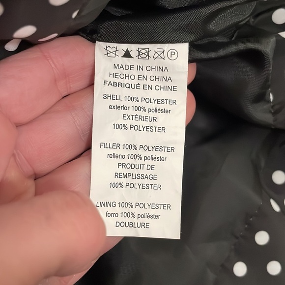 Michael‎ Kors Womens Puffer Vest Black White Polka Dot Zipper Logo Size S - Picture 7 of 7